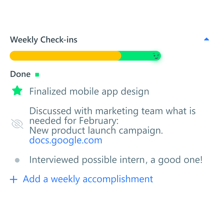 Weekly Check-ins mobile