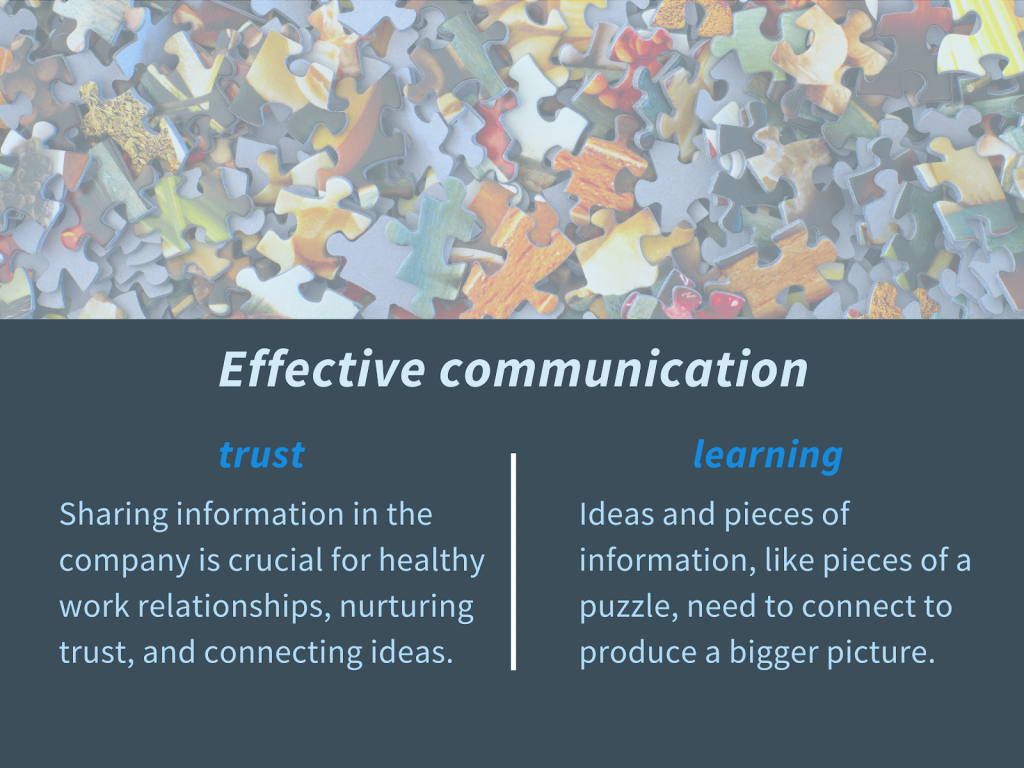 Effective communication. Benefits of trust and learning