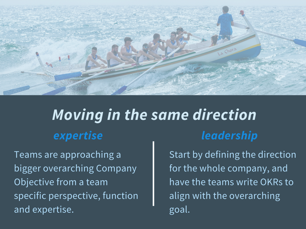 Moving in the same direction. Benefit of expertise and leadership.