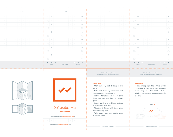 PRINTED WO2P Productivity Edition Pocket Weekly Planner 