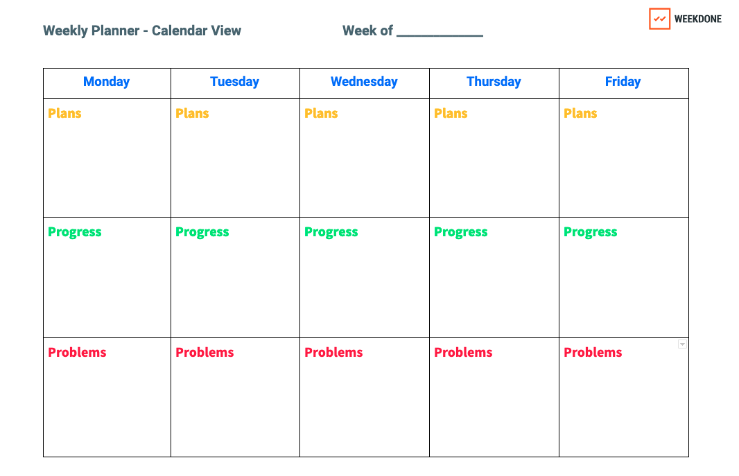 Progress Report Templates Weekdone